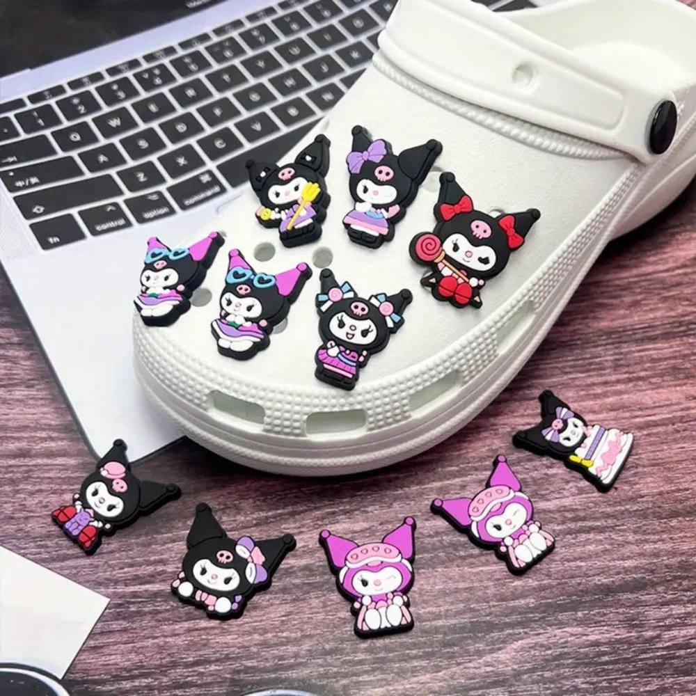 **NEW - 9 pcs** CUTE Sanrio Kuromi Shoe Charms for Your Crocs